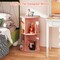 Costway Kids Rotating Bookshelf 2 Tier Freestanding 360° Revolving Display Storage Rack White/Pink